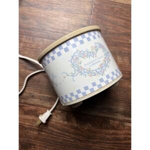 Vintage 1988 Rival Potpourri Mini Crock Pot Blue Heart Country Cottage Floral
